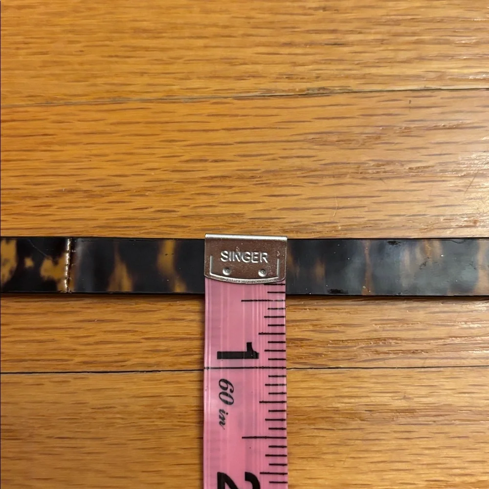 J. Crew Thin Skinny Waist Belt Animal Cheetah Leopard Tortoise Tan Leather Small - Picture 14 of 16